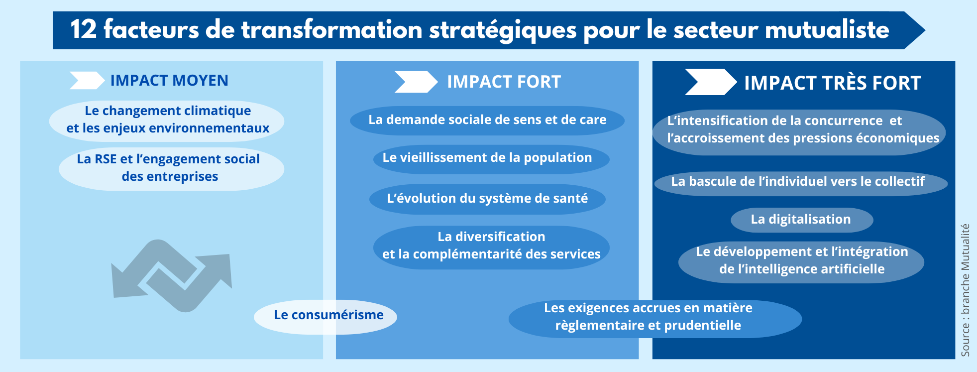 Tableau présentant les facteurs stratégiques pour le secteur mutualiste