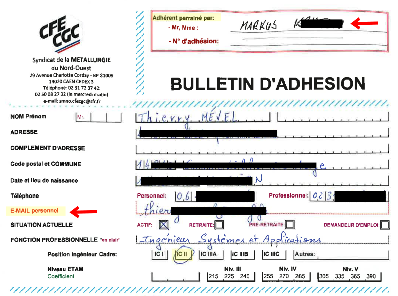 Adhésion CFE-CGC